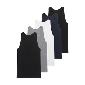 Débardeur côtelé personnalisable pour homme – Sous-vêtement sans manches écologique, respirant, séchage rapide, pour entraînement musculaire (vente en gros) - Product Image 1