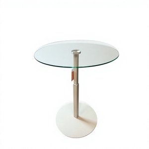 Modern <b>Adjustable</b>-Height Suspension Coffee <b>Table</b> Sleek Metal Frame Tempered Glass Top 1 Year Warranty Designed for Contemporary - Product Image 3