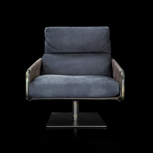 家具家居家具玻璃纤维餐饮<span class=keywords><strong>Imola</strong></span>现代设计师奢华生活旋转休闲皮革休息室口音沙发椅 - Product Image 2