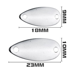 Señuelo de pesca tipo cuchara metálica con punta de barra blanca, con purpurina, diseño de boca de caballo, anzuelo simple, 9*18/10*23mm, venta al por mayor - Product Image 2