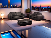 Hochwertige Moderne Echtleder-Chaiselongue Liegesessel Schlafsofa-Set mit 2-Jähriger Garantie für Villa-Wohnzimmermöbel