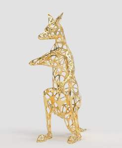 Sculpture d'animal en acier inoxydable ajouré, Art en métal, taille réelle, Sculpture de jardin, Statue de kangourou ajourée, nouveau Design 2022 - Product Image 2