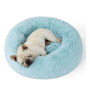 Op Maat Gemaakte Donut Hondenbed Anti-Angst Pluche Machine Wasbaar Donkerblauw Hondenknuffelbed - Product Image 6