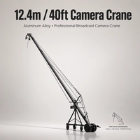 VIRTUECRANE Grue de caméra Jimmy Jib à bras oscillant en alliage d'aluminium de 40 pieds avec tête U Dutch, charge utile 20 kg pour appareils photo reflex numériques