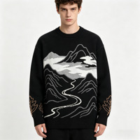 Pull en tricot à col rond à manches longues pour homme, jacquard, OEM ODM, personnalisable, vêtements d'hiver pour homme