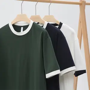 2023 Summer Fashion Hong Kong Style Loose Versatile Short Sleeve Couple Cotton Heavy T-shirt for Men's