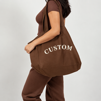 Sacs fourre-tout en toile de coton surdimensionnés avec logo personnalisé, réutilisables, durables, pour le week-end, les courses, le sport et le yoga