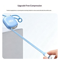 Câble de charge rapide USB-C PD rétractable 240W avec tressage en nylon, câble de charge portable 2-en-1 compatible avec les téléphones mobiles