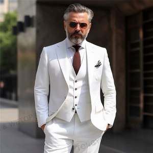 2023 personalizzare i designer Plus Size Business formale tre pezzi festa di nozze <span class=keywords><strong>bianco</strong></span> giacca da <span class=keywords><strong>uomo</strong></span> - Product Image 2