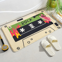 Tapis antidérapant imprimé rétro cassette pour salon, couverture de canapé, tapis absorbant pour porte de salle de bain, tapis décoratif antidérapant pour chambre à coucher