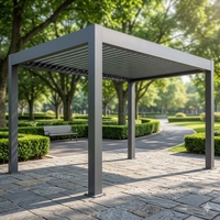 Moderne Wirtschaftliche Aluminium Motorisierte Lamellen-Pergola UPF 50+ UV-Blockierend Wasserdicht Umweltfreundlich Naturbelassen Windbeständig Outdoor-Terrasse