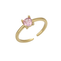 Bijoux d'été plaqué or 18 carats argent sterling 925 4 griffes diamant solitaire zircon cubique rose bague d'orteil pour femmes filles