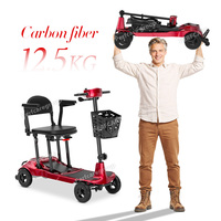 Trottinette électrique légère la plus vendue aux États-Unis, au Royaume-Uni et en UE, trottinette de mobilité compacte en fibre de carbone de 12,5 kg pour avion et coffre de voiture