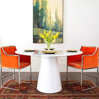 Ensemble de salle à manger en marbre artificiel au design moderne, meubles italiens de luxe, table avec base en acier inoxydable pour usage hôtelier