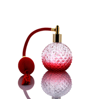 Flacon de parfum rechargeable en verre de style vintage 50 ml, vaporisateur fin à bille, bouchon à vis, vaporisateur classique, flacon vide, long pompon