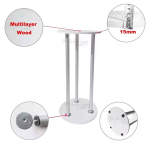Dessert <strong>Plinth</strong> Cylinder Cover Aluminum Alloy and <strong>Wood</strong> Material Dessert Cylinder <strong>Plinth</strong> Stand Set - Product Image 3