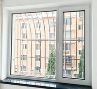 Ventana de Aluminio con Doble Vidrio Aislante, Baja Emisividad, Insonorizada, con Rotura de Puente Térmico, Ahorro de Energía, para Casa o Villa