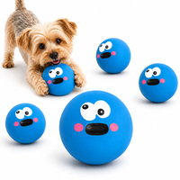 Jouet pour chien en latex de forme ronde, résistant à la décoloration, avec couineur intégré, conforme aux normes FDA REACH, pour la mastication quotidienne, motif dessin animé