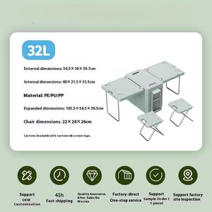 Mesa plegable multifuncional para acampar al aire libre 46L hecha a medida, barbacoa portátil, Incubadora de <span class=keywords><strong>Picnic</strong></span>, barra de mesa, silla, enfriador moderno - Product Image 3