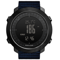 Montres numériques en nylon North Edge Apache pour hommes, exploration, multifonctionnelles, sports de plein air, étanches, montres de montagne pour hommes