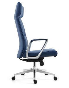 लक्जरी ब्लू पु चमड़े का उच्च बैक स्विस कार्यालय कुर्सी गर्म बिक्री आधुनिक डिजाइन घर उपयोग कुर्सी - Product Image 3