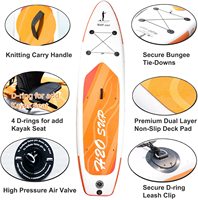 Vente en gros logo personnalisé 10 pieds 6 pieds de longueur, planche de paddle gonflable pour le surf avec siège de kayak