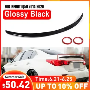 ทาสีมันสีดำมันวาวสไตล์รถสปอยเลอร์ท้ายรถสปอยเลอร์ปีกหลังคาสำหรับ Infiniti Q50 2014-2020สำหรับ Q50 Infiniti - Product Image 1