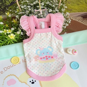 Bow Halter Débardeur Gilet pour Chats et Chiens Vêtements d'été classiques pour animaux de compagnie avec impression de mode en polyester - Product Image 4