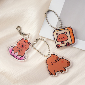 Spot Wholesale Cute Capybara <b>Keychain</b> Cartoon Cavy Pendant Acrylic Ornament Accessories Decor Gift - Product Image 3