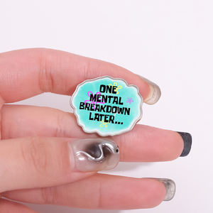 一次精神崩溃后珐琅别针有趣的报价胸针翻领徽章卡通菠萝海主题珠宝礼物给朋友 - Product Image 4