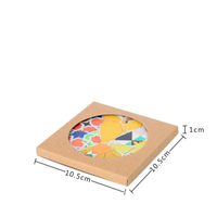 Boîte d'emballage sous-verre en papier kraft avec fenêtre Coffrets cadeaux de bricolage pour emballage de tasse en céramique