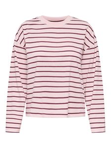 Camiseta de Manga Larga a Rayas Rosas para Mujer, Cuello Redondo, Tejida, Informal, para Uso Diario, Precio al por Mayor, OEM, Precio Económico, Personalización - Product Image 2