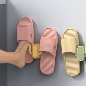 Wall Mounted Shoe <b>Hook</b> With <b>Adhesive</b> Back For Bathroom Slipper Storage Easy Installation Single Layer Design - Product Image 3