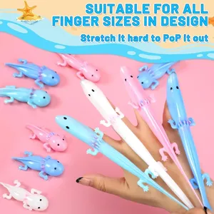 4 piezas de juguetes antiestrés elásticos de EVA con forma de axolote, juguetes sensoriales para niños y adultos, regalos para fiestas, TDAH, autismo, ansiedad - Product Image 5