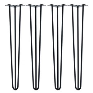 Pieds de table en métal noir robuste, type épingle à cheveux, avec 3 tiges, pour meubles de chambre, atelier, table basse, bureau DIY, extérieur - Product Image 3