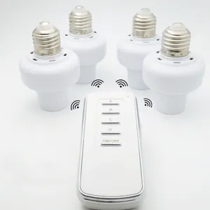 1 to 4 Remote Control light fittings wireless RF light system one remote controller with e27 4 bulb holder