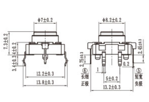 Tùy chỉnh 12x12 mét ánh sáng-up Tactile chuyển đổi momentary push button chuyển 6pin Dip chiếu sáng thiết bị chuyển mạch với đèn <span class=keywords><strong>LED</strong></span> - Product Image 4