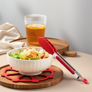 Silicone Tongs Set 6 Pcs Stainless Steel Heat Resistant Kitchen Tongs For Baking Frying Grilling <b>Meat</b> Steak - Product Image 2