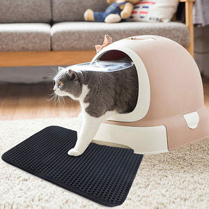 wasserdicht leicht zu reinigen Doppels chicht Waben design Katzenstreu Trapper EVA Katzenstreu matte mit rutsch fester Rückseite - Product Image 3