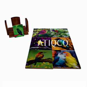 Best Selling Stylish <b>Smart</b> Eco-Friendly Wooden Coaster Set Classic Europe Design Digital Printed Enameled Handcrafted India - Product Image 6