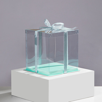 Boîte à gâteau en plastique transparent en PET, à deux couches, décorative, de haute qualité, contenant pour aliments, en Top et en fond transparent, pièces