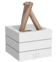 Lampe LED colorée en forme carrée pour la maison, le camping, 280 ml, USB, effet flamme de feu de camp, diffuseur d'huiles essentielles avec télécommande