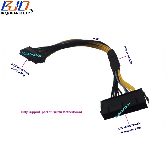 ATX 24PIN to Motherboard 16PIN Male Power Adapter Cable for Fujitsu D3162-A12 D3400-A11 D3227-A12 D3348-A13 D3183-A14 D3517-A13