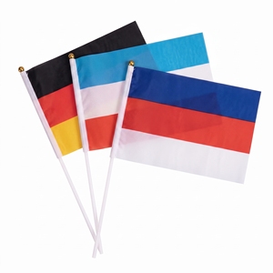 Drapeaux à agiter à la main à expédition rapide, faible MOQ, petites bannières personnalisées avec tailles sur mesure pour les défilés - Product Image 1