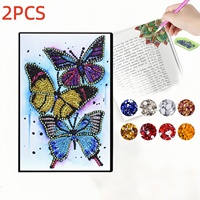 Kit DIY de marque-pages d'angle pour carnet, peinture diamant 5D de forme spéciale, avec strass, pour journal intime, marque-page de page, ensemble d'artisanat artistique
