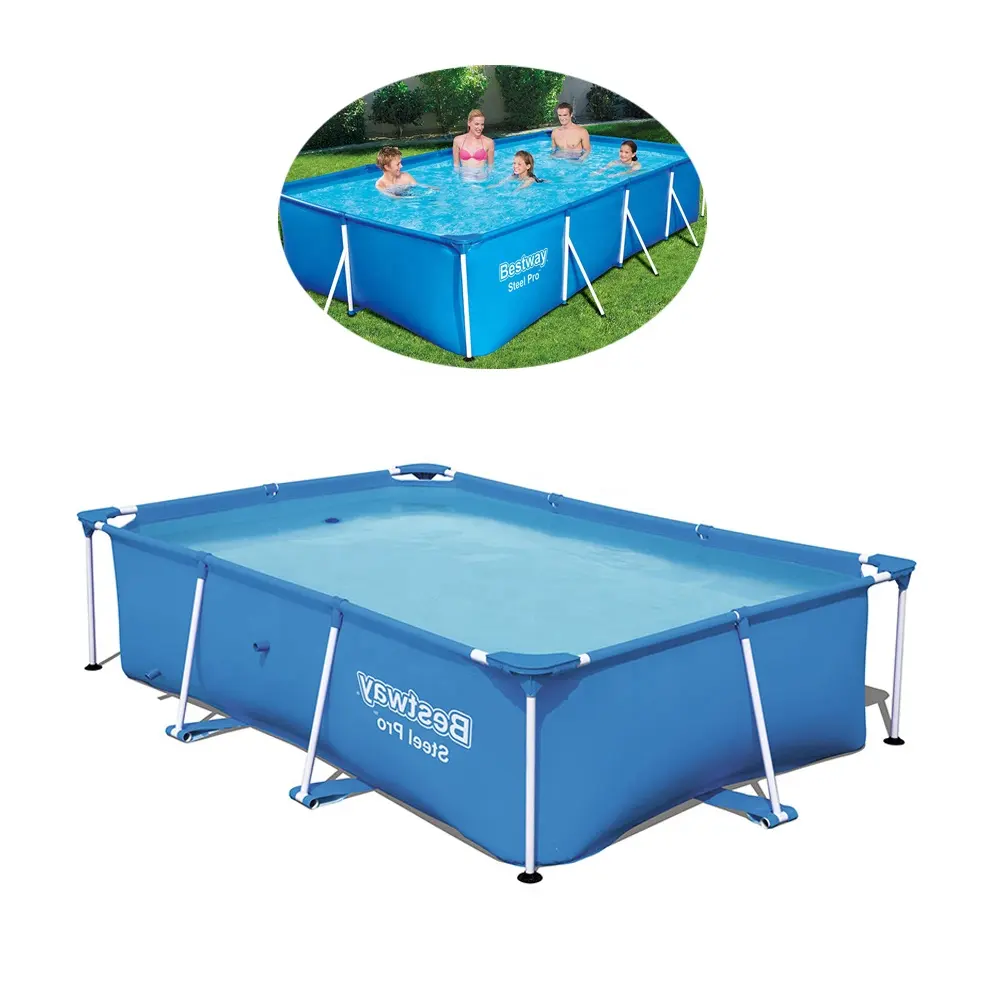 Bestway 56403 de 2,6 m de marco de acero Rectangular piscina al aire libre de la familia