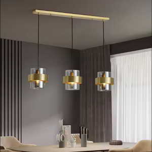 Decorative <b>Small</b> Lighting Modern Kitchen <b>Lamps</b> Iron <b>Glass</b> Tube <b>Shade</b> Pendant Lights for Living Room - Product Image 1