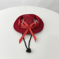 Chapeau d'été en maille pour animaux de compagnie, avec nœud en ruban à pois, sangle de cou réglable, casquette de soleil pour chaton et chiot, idéal pour la photographie en extérieur