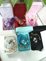 Cadeau populaire, religion, Eid, Ramadan, ensemble de tasbihs rose vif, Allah, prière islamique, tesbih, chapelet numérique, perles de prière musulmanes en verre