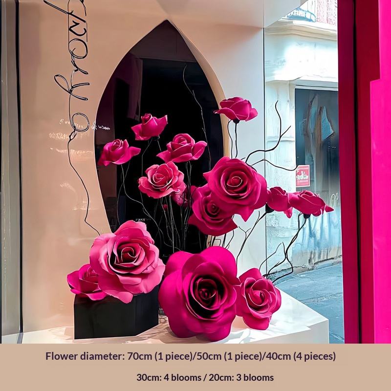 ชุดหน้าต่างดอกกุหลาบสีแดงกุหลาบ 1